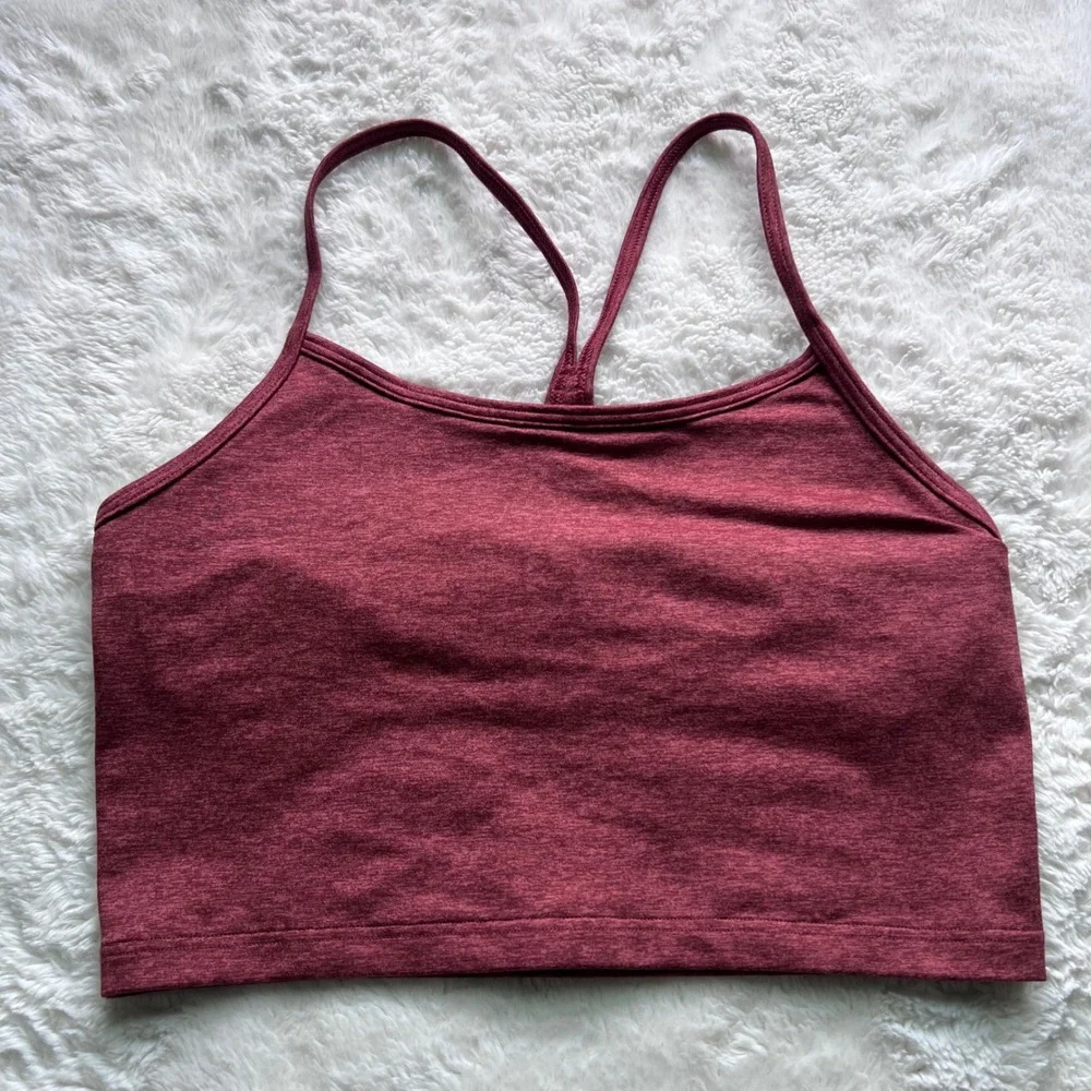OFFLINE by Aerie The Hugger Recharge Sports Bra Heathered Burgundy Medium NWOT